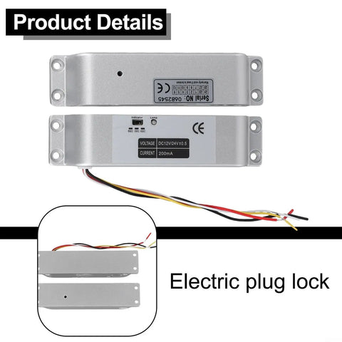 Fail Secure Electric Bolt Lock With Adjustable Delay Settings Heavy Duty Stainless Steel Deadbolt for access control, showing detailed wiring.