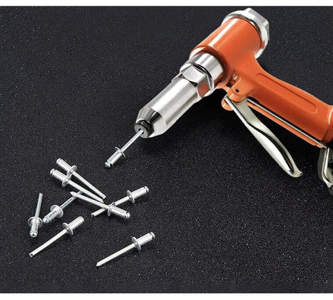 Votoer Air Rivet Gun Hydraulic Pneumatic Riveter Tool Set With One Hand Operation Lightweight Aviation Aluminum Body with rivets.