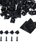 One Hundred Plastic Drawer Wedges With M4 Self Tapping Screws For No Sweat Furniture Repair and Tight Cabinet Slider Fixes, black plastic supports.