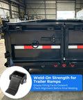 Heavy Duty Weld On Trailer Hinges With Grease Fitting For Dump Trailers, Utility Gates And Trailer Doors, installed on a trailer