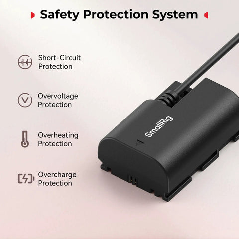 Dummy Battery With D Tap Power Adapter For Canon LP E6P And EOS R6 Series with safety protection system chart