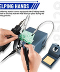 Powerful 2-In-1 Hot Air Soldering Station Workhorse For Electronics PCB Repair With Helping Hands, 3 Soldering Tips