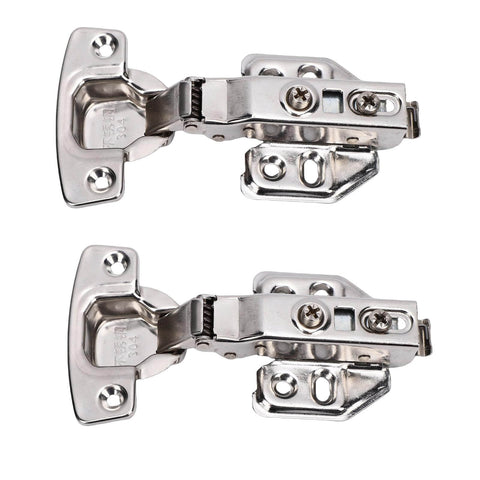 Rebound Soft Closing Cabinet Hinge, 3 Way Adjustable Frameless, Includes Installation Screws, Durable 304 Stainless Steel Construction