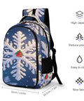 Christmas Frost Snowflake Print Unisex Backpack With Large Capacity Durable Polyester Material Breathable Everyday Carry Daypack