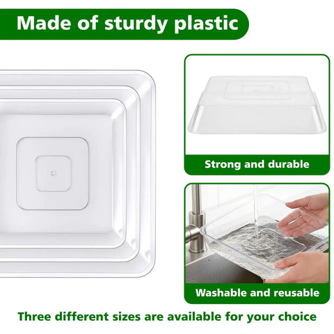 Clear view of Three Size Square Stepping Stone Molds Set For Concrete DIY Friendly Reusable Plastic Cement Molds, showing strength and washing.