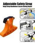 Adjustable safety strap on Two Pack Beefy Bike Repair Stands with Portable Handlebar Jacks for Bicycle Maintenance.