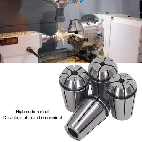 High Precision Spring Collet Set ERG20 With 4 Durable Pieces For CNC Engraving Milling And Lathe Tasks, high carbon steel construction