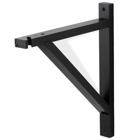 Black Wooden Triangle Wall Mount Brackets For Sconce Lighting And DIY Shelves Set Of 2 12 By 11 By 1.5 Inches showing single bracket