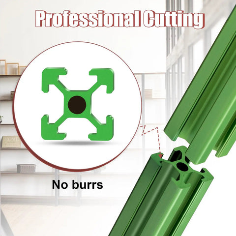 Close-up of green Beefy Ten Pack 1220mm T Slot 2020 Aluminum Extrusion European Standard Anodized Linear Rail
