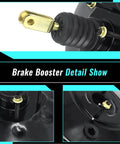 Brake booster detail showing gold attachment and black rubber boot, Heavy Duty Vacuum Power Brake Booster Fits Ford Edge Lincoln Mkx And Mazda Cx 9 2007 To 2015 3 Liter And 3 7 Liter V6 Engines.