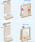 Heavy Duty Invisible Pivot Hinge For Concealed Doors And Bookshelves, 304 Stainless Steel, 360 Degree Rotation Hidden Door Hinge For Secret Rooms And Display Shelves, Durable Corrosion Resistant Hardware Mengshi, shown with 360-degree rotation.