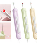 Upgraded Automatic Needle Threader Set 3 Pack, 2 In 1 Needle Threader And Seam Ripper For Hand Stitching in pastel colors