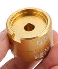 Gold aluminum watch movement base repair tool modding holder for secure disassembly and precise adjustments in hand view