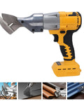 Heavy Duty Electric Metal Shears With Variable Speed Control And 360 Degree Rotating Head, showing hardened alloy blades and ergonomic grip.