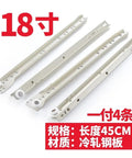 Thickened Two Section Drawer Slide Rails With Quiet Roller Pulley For Easy Glide And Partial Pullout Drawers 4 Piece Set 18 inch