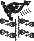 Vintage Antique Cast Iron T Hinges For Cabinet Doors 5 Point 3 Inch Heavy Duty Black Powder Coat Finish Rustic Hardware eight pack