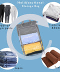 2 Pack Leggings And Shirt Organizer With 24 Compartments, Space Saving Hanging Closet Organizer for T-Shirts, Jeans, White Finish
