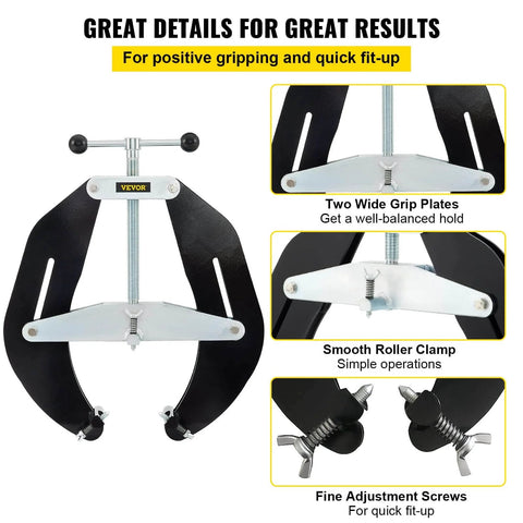 Heavy Duty Pipe Clamp For 5 To 12 Inch Pipes With Quick Acting Screws, Ultra Clamp For Precise Pipe Fit Up And Alignment