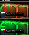 Outdoor Waterproof Icicle Lights With App Control Dope Programmable 299 Color Changing Fairy LEDs 5 Musical Modes Connectable Icicle 