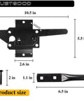 Heavy Duty Gate Latch For Wood Fence Featuring A Self Locking Automatic Release And A Durable Black Coating 10.5 in x 5.5 in dimensions