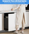 Foot Pull For Trash Cabinet Drawer With Touchless Hands Free Operation For Full Overlay Doors Black Finish in kitchen setting