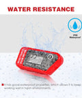 Hour Meter With Maintenance Reminder And Data Storage For Lawn Mower Chainsaw Dirt Bike Motorcycle And Marine Equipment Automatically Tracks Total Run Time When Spark Plug Signals Wake It Up And Lets You Reset The Timer, IP68 red waterproof unit