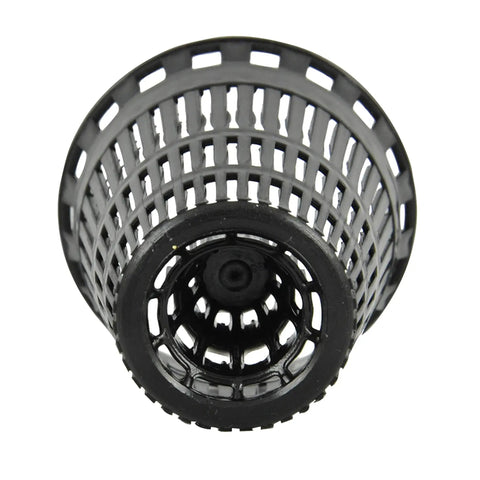 Hair Catcher Baskets Black Set Of 3 For Shower Drains Stop Hair And Debris From Clogging Your Drain Durable Plastic With Standard Fit For Most Shower Drain Cages And Compatible Models top view showing grid structure