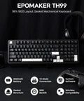 Tri Mode Wireless Mechanical Keyboard Pumping Out Power From A Massive Eight Thousand Mah Battery And Delivering Butter Smooth Typing For Weekend Warriors And Tech Junkies, 96% layout with black and white keys.