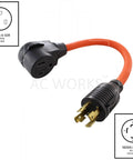 6-50 Welder Adapter Kit For Generators And Welders L14-30P To 6-50R Conversion 30/50 Amp 125/250V with locking plugs