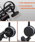Qnkaa magnetic base dial-indicator holder with long adjustable arm and fine adjustment knob (front/side/close-up views)