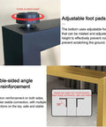 Adjustable foot pads and double-sided angle iron reinforcement of Rock Solid Heavy Duty Industrial Pipe Metal Table Legs Set Of Two Carbon Steel Desk Stands.