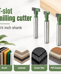 Game Changing Keyhole Router Bits Set Built Tough With Badass Tungsten Carbide Tips And Quarter Inch Shank For T Slotting and zero hassle weekend DIY crafting projects