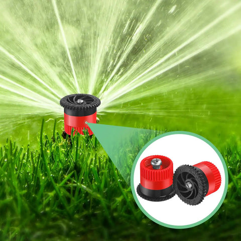 16 Pack Adjustable Arc Sprinkler Nozzles Easy Install High Efficiency Replacement Pop Up Heads For Rain Bird Hunter Orbit Sprinklers 0 To 360 Degree Pattern And 10 12 15 17 Ft Radius Fits Red Green Black Gray