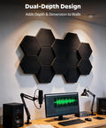 Professional Grade MLV Backed Dual Thickness Sound Proof Foam Panels Hexagon Acoustic Wall Tiles on studio wall