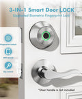 Fingerprint Keyless Entry Door Lock With Smart Deadbolt And App Control, 0.3 Second Unlock, 360 Degree Fingerprint Scan