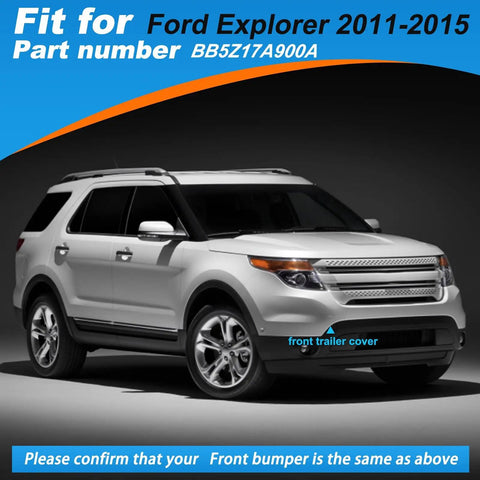 White Front Bumper Tow Hook Cover Right Passenger Side For Ford Explorer 2011 2015 Vehicle Display Front View