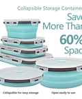 8 Piece Silicone Collapsible Food Storage Bowls With Lids For Camping And RV Trips On The Go Space Saving, stacked view