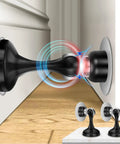 Two Pack Magnetic Door Stoppers For Wall And Floor Mounting No Drill Door Holder With Strong Magnet Keeps Heavy Doors Open