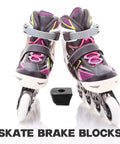 2 Pack Roller Skate Toe Stops And Brake Pads Non Slip Rubber Quad Skate Braking Blocks Black Replacement Skater Brake Parts