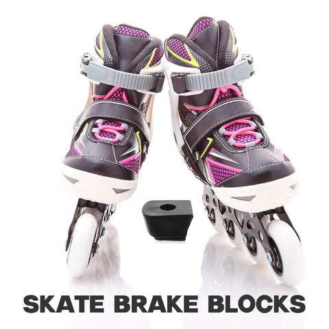 2 Pack Roller Skate Toe Stops And Brake Pads Non Slip Rubber Quad Skate Braking Blocks Black Replacement Skater Brake Parts