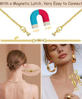 Magnetic Necklace Clasps And Closures Set With Double Open Bracelet Extender For Jewelry Converters Clasp 14K Gold Filled