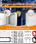 Beefy Outdoor Electrical Box 16 By 12 By 8 Inch NEMA 4X Waterproof Steel Enclosure Lockable Junction Box with accessories