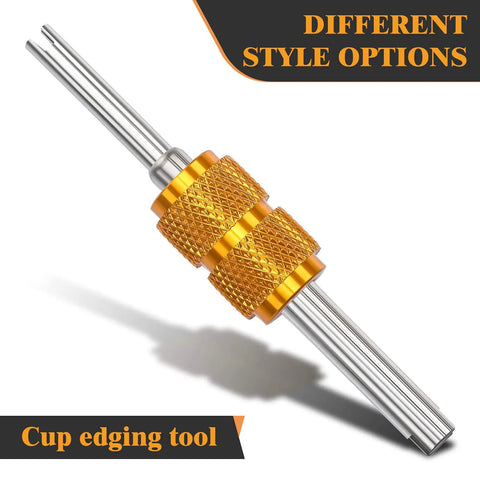 56 Piece R134a R12 AC Valve Core Kit With Quick Remover and brass valve stem cores, universal tool close-up.