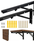Two Pack 16 Inch Folding Shelf Brackets Heavy Duty Beefy Collapsible Shelving Brackets with screws and wall mount hardware