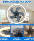 Bladeless Ceiling Fan With Lights And Remote Control 6 Speeds 3 Color Modes Geometric Modern Style displayed in living room