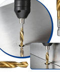 All In One Drill And Tap Bit Set For Metal And Aluminum, Do It All Combo With M3 M4 M5 M6 M8 M10 Sizes, Countersink, Hex Bits Kit in use