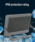 Back view of JUDYSSY Creative 300W Led Outdoor Waterproof Flood Light showing IP66 protection against water.