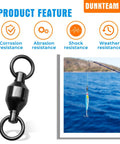 20 Piece Pro Grade High Strength Fishing Swivels With Ball Bearings, Stainless Steel Connectors For Freshwater And Saltwater, Built Tough Copper And Steel Construction, Weatherproof, Rust Resistant Tackle For Anglers black swivel with corrosion resistance icons