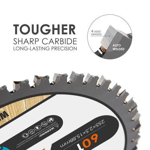 10 Inch Table Saw Blade And Miter Saw Blade Set For Pro Grade Wood Cutting In Construction Two Pack With 60 Tooth And 32 Tooth For Hardwood Softwood Plywood MDF Laminates And FRP