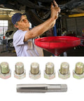 Mechanic under car using Fix Leaky Oil Pan Fast With This 13-Piece Steel Thread Repair Kit M13 X 1.5mm Bolt Screw Set For Drains And Taps That Get The Job Done Right